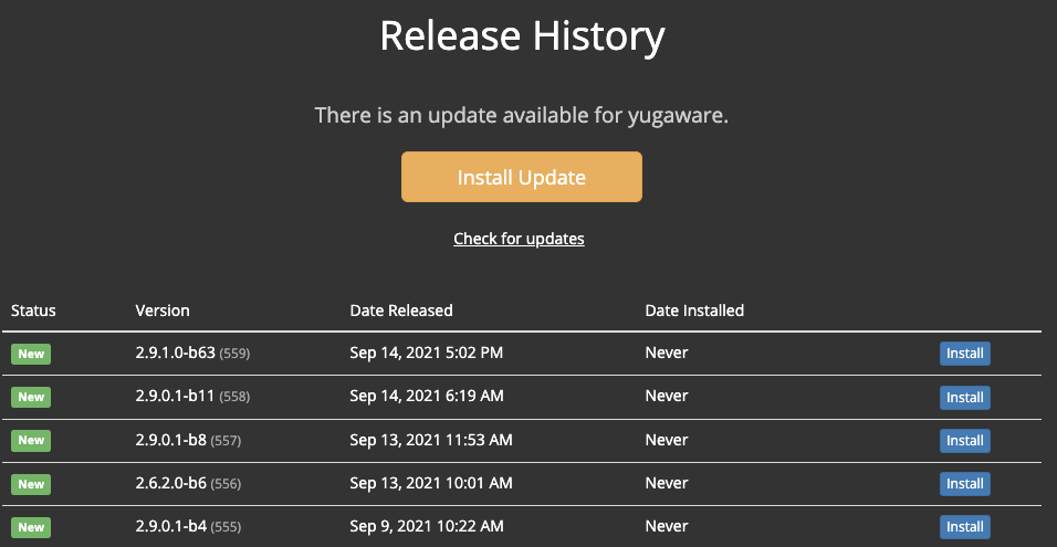 Release History